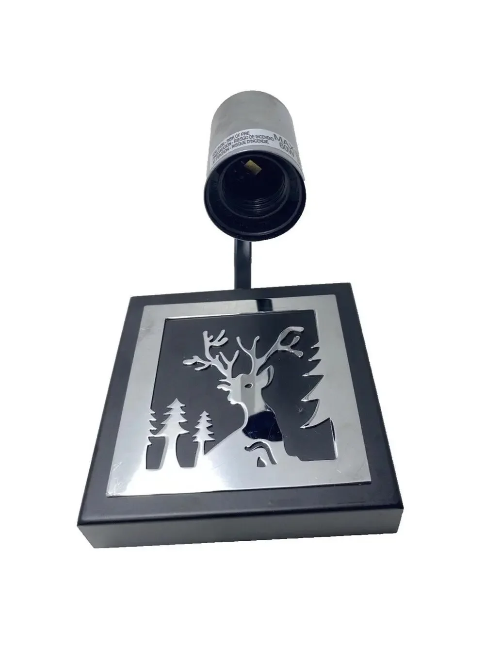 Deer Wall Mounted Cabin Cottage Light Brand New As Is Silver Accent Details